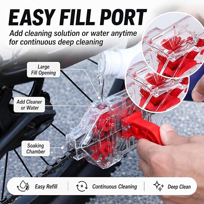 Bike Chain Cleaner Tool – Easy-to-Use Bicycle Chain Cleaning Device, Transparent Design, Deep Cleaning for Road & MTB Bikes