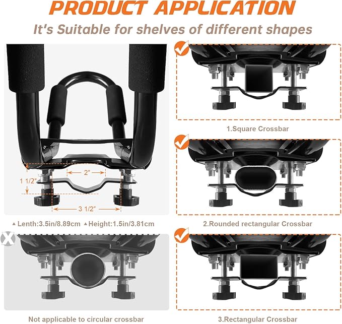 Kayak Roof Rack, 2 Pair J-Bar Roof Rack with 4 Ropes. Heavy Duty Kayak Roof Carrier for Your Canoe SUV and Trucks