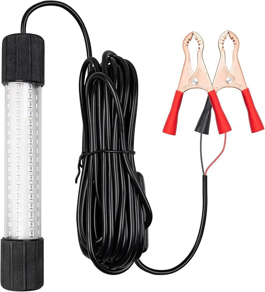 ReeMoo 12V 126 LEDs 13W Fishing Light Underwater Night Fishing Lure Finder Light Green Submersible Fishing Lights with 5M Power Cord for Pool Boat Sea Ice Fishing Attractants More Fish