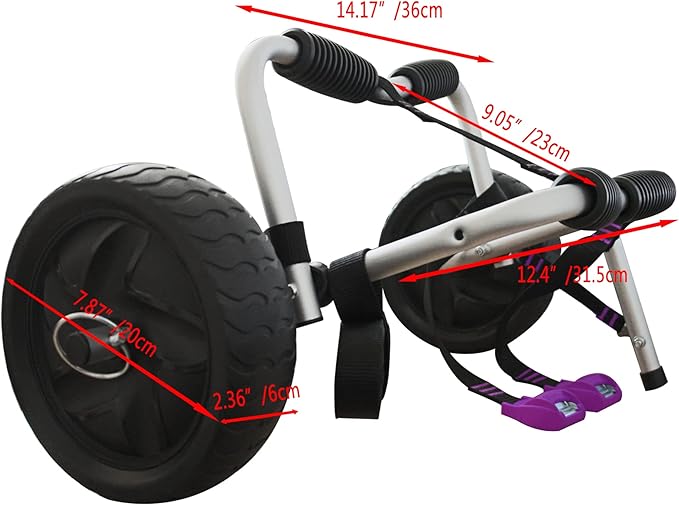 Kayak Cart Canoe Paddleboard SUP Trolley Carrier with No-flat wheels 100LBS Capacity