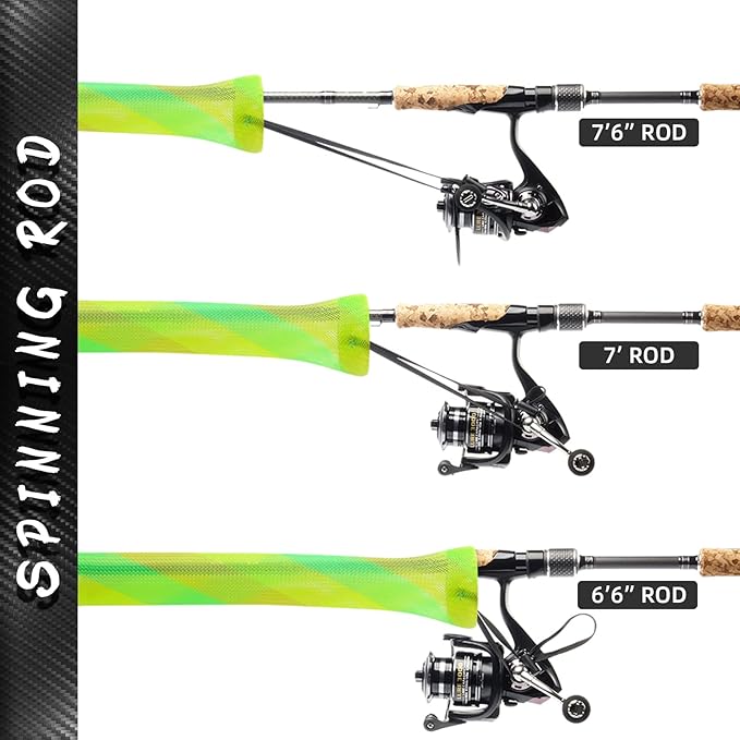 SF Fishing Rod Sock Fishing Rod Sleeve Rod Cover Braided Mesh Rod Protector Pole Gloves Fishing Tools for Spinning Fishing Rod,Casting Rod,Musky Rod, Ice Rod, Fly Rod, Spey Rod