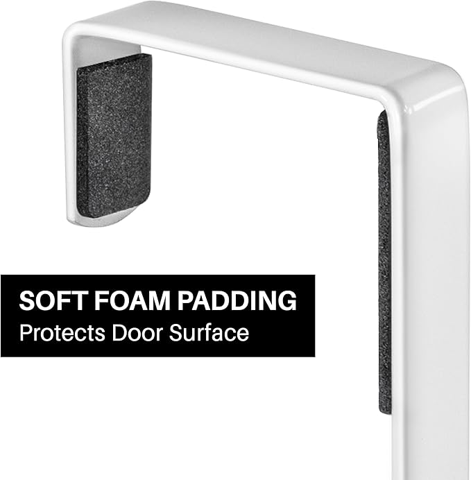 LYNK Professional® Home™ Over The Door Hooks - 18 Hook Over The Door Hanger - Over Door Coat Rack - Hanging Towels or Clothes - Bathroom, Bedroom or Laundry Room - Lifetime Ltd. Warranty – White