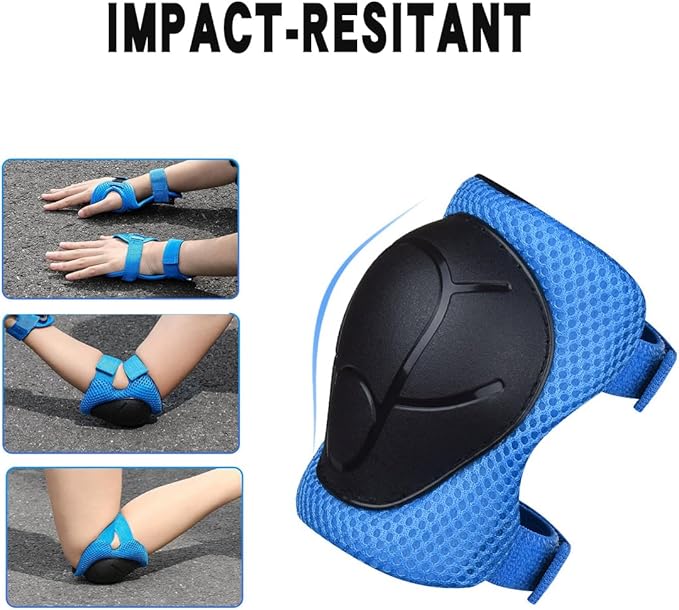 Knee Pads for Kids， Knee Pads and Elbow Pads Set Toddler 3-10 Years Protective Gear Set for Girls Boys with Wrist Guards for Skating Cycling Bike Rollerblading Scooter