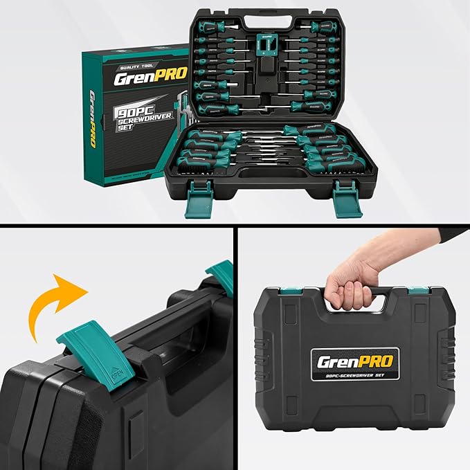 Screwdriver Set Precision 90pcs, S2 Alloy Steel Small Screwdriver Set, Torx Screwdriver Sets with Sturdy Tool Box, Includes Slotted Phillips Torx Tool Kit