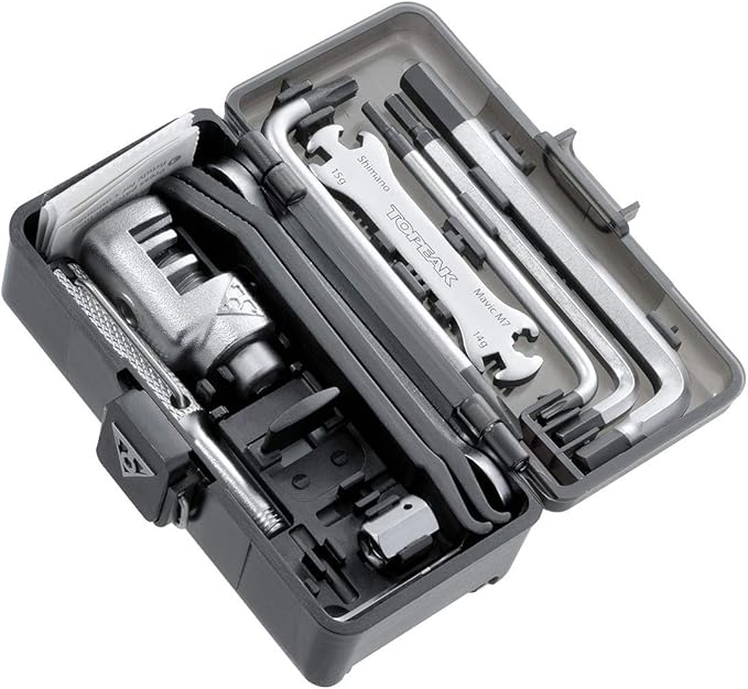 Topeak Survival Gear Box (TT2543) – 30-Function Compact Bike Multi-Tool Kit with Mounting Case, Chrome Vanadium Steel Tools, 233g