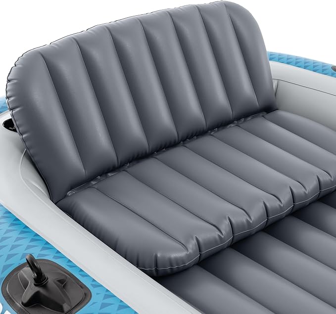 INTEX 66325EP Excursion 5 Inflatable Boat Set: Includes Deluxe 54in Aluminum Oars and High-Output-Pump – Adjustable Seats with Backrest – Fishing Rod Holders – 5-Person – 1320lb Weight Capacity