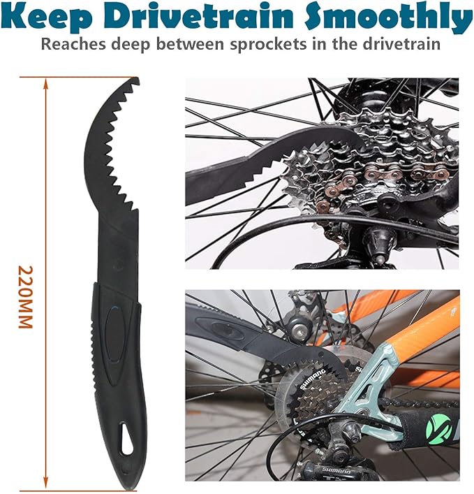 Bike Chain Cleaner, 4 Piece Bike Cleaning Kit, Chain Cleaner for Cycling, Suitable for Mountain Bike, Road Bike, BMX, Bicycle Cleaning Brush Tool for Drivetrain, Gear, Cassette, Sprockets