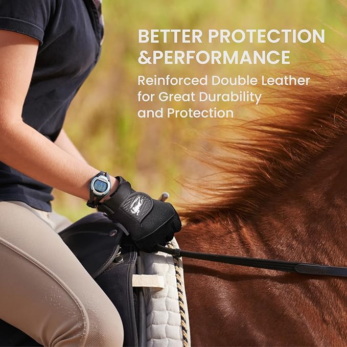 FINGER TEN Womens Horse Riding Gloves Premium Equestrian Horseback Gloves for Ladies, Mesh Breathable Lightweight Comfortable Grip Summer Color Pack