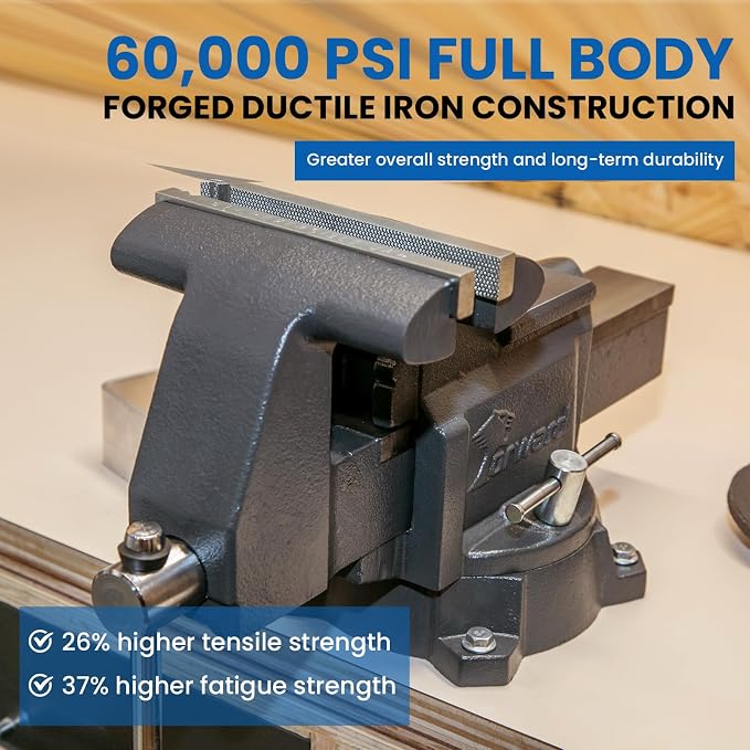 Forward CR50A 5.5 Inch Bench Vise Heavy Duty with Anvil and 210°Swivel Base