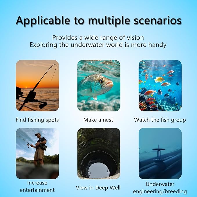 Underwater Fishing Camera Cable Length 30M Fish Finder 5.0 Inch IPS Display Underwater 220° Fishing Camera HD Night Vision