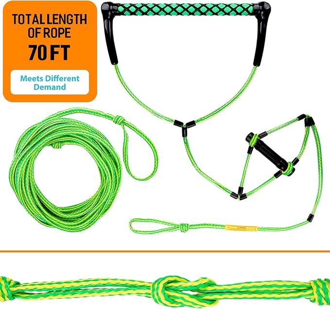 Obcursco 75FT Wakeboard Rope, Water Ski Ropes with EVA Handle for Water Skiing, Wakeboard, Kneeboard