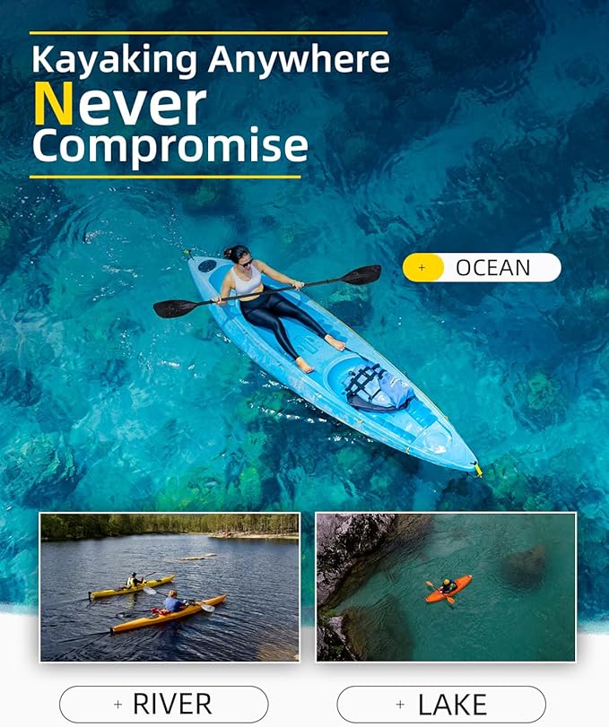 OCEANBROAD カヤックパドル 86インチ/218cm、90.5インチ/230cm アルミ合金シャフト 2ピースフロータブルカヤックオール カヤック、カヌー、ボート用