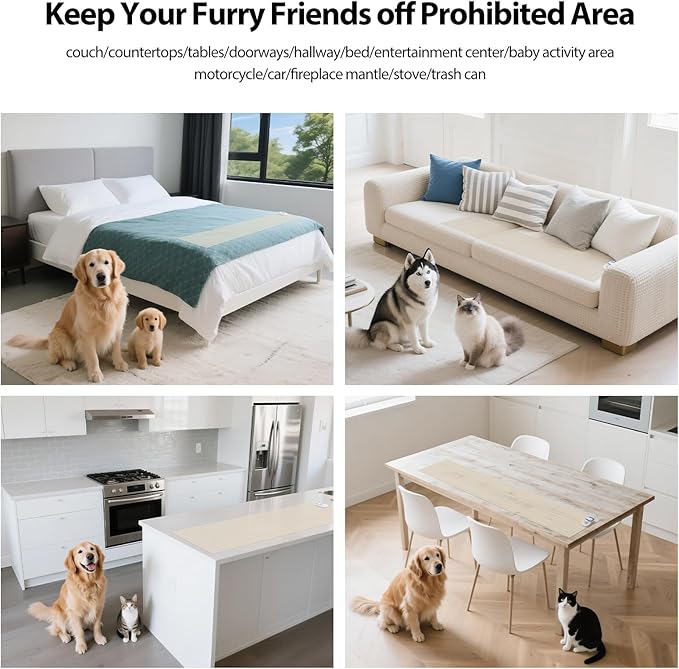 Pet Shock Mat 60x12 Inch, Static Correction Pad for Dogs & Cats Indoor, 3 Training Modes with Tester | Keep Pets Off Furniture, Couch, Sofa | Auto Power Off, Battery Operated Safe Protection