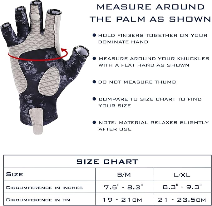 KastKing La Sal Fishing Gloves UPF50+ Sun Gloves UV Protection Fingerless Gloves Men Women for Outdoor, Kayaking, Rowing, Paddling, Canoeing, Hunting