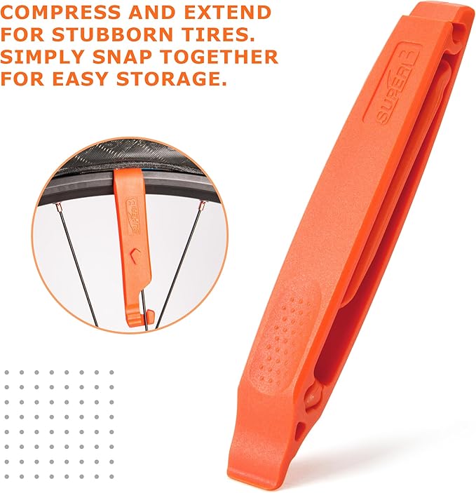 Super B Bike Tire Levers - Strong & Long Lasting Tire Removal Tool for Road or Mountain Bike Tires - Bicycle Tire Lever for Repair & Replacement of Flat Tires (TB-TL08)