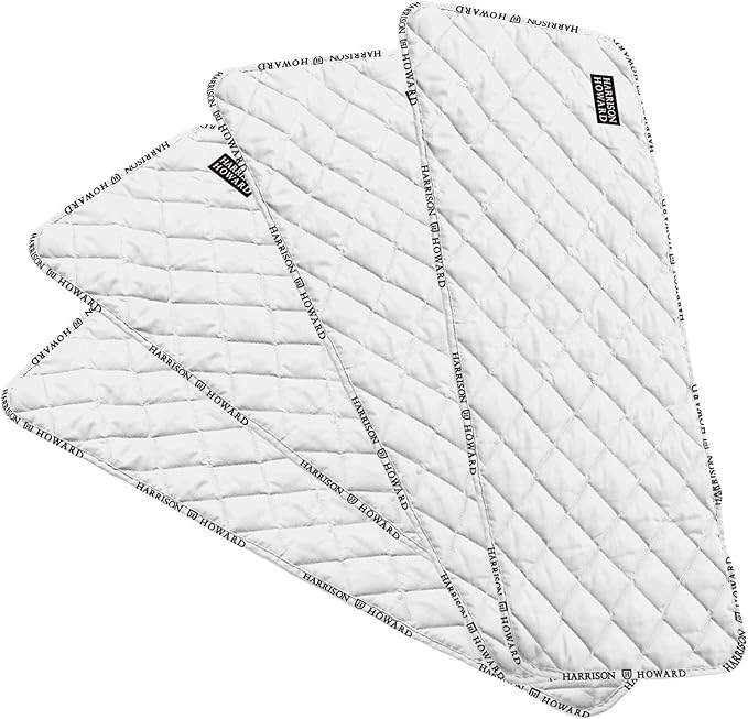 Harrison Howard Quilted Horse Leg Wraps, Standing Wraps for Horses Stable & Recovery, Soft Padded Horse Bandage Liners-White L