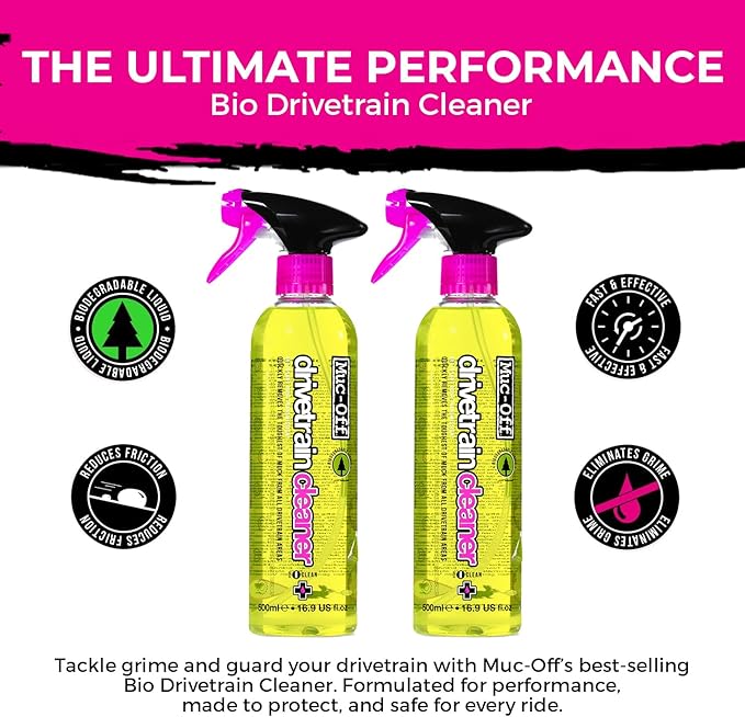 Muc-Off Bio Drivetrain Cleaner | Effective Biodegradable Bicycle Chain Cleaner and Degreaser Spray | Suitable for All Types of Bike