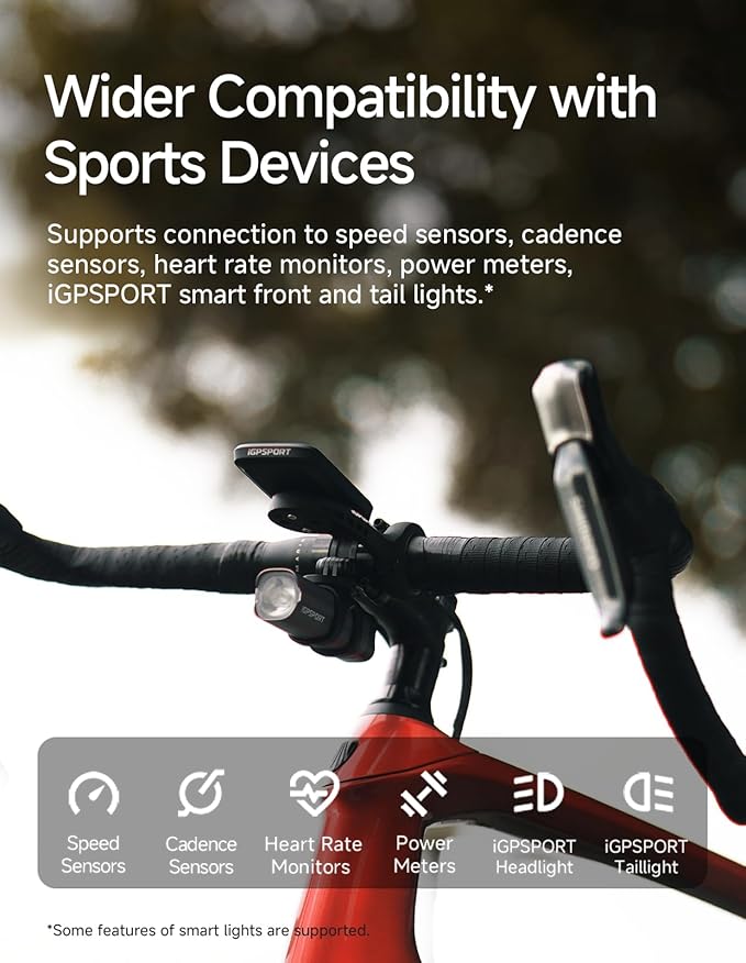 iGPSPORT BSC100MAX GPS Bike Computer, 3'' Screen Auto Start/Stop Custom Data 40H Waterproof Bicycle Computer Wireless