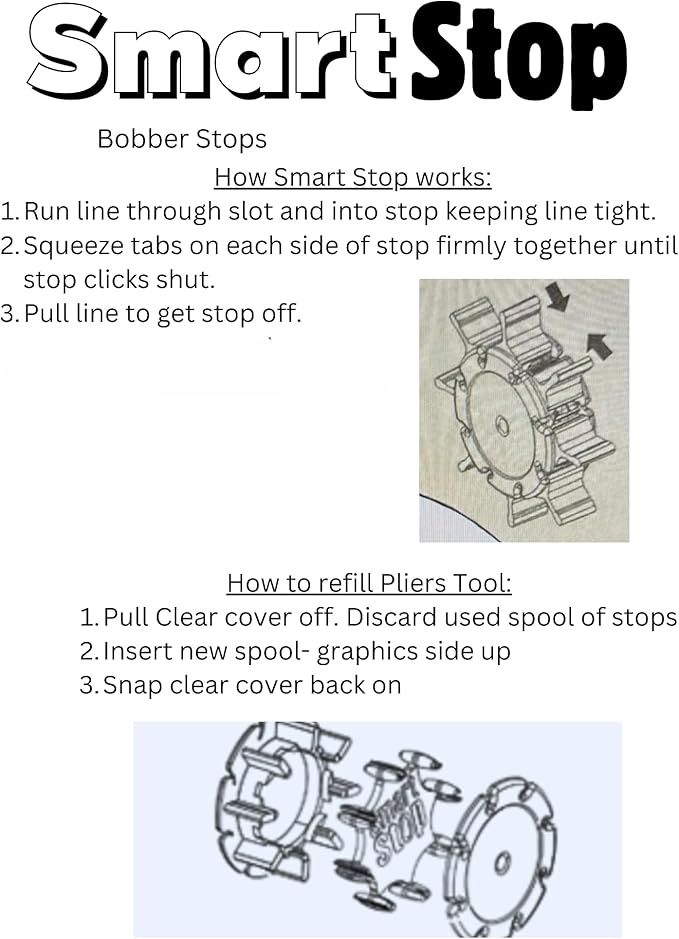Smart Stop Micro Bobber Stop with Tool and Refill Pack, 48 Stops Included