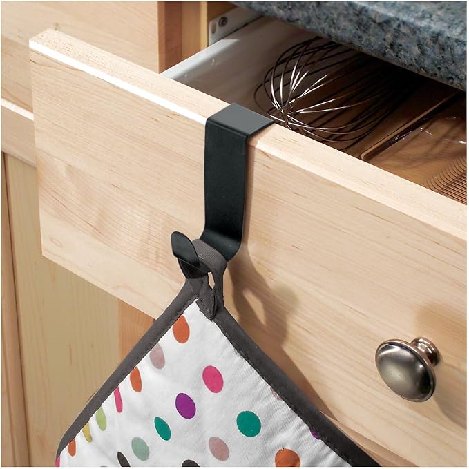 iDesign Over-The-Cabinet Hook for Kitchen Storage - Matte Black