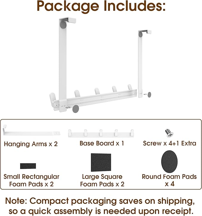 KitchLife Long Over The Door Hooks Hanger with 15.75" Extended Arms, Fits 1 3/8" Doors, L40U - Upgraded Thickened Heavy Duty Bathroom Accessories and Towel Rack Organization - 1 Pack, Glossy White