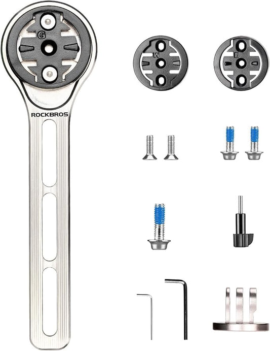 ROCKBROS Bike Computer Mount Out-Front Compatible with Garmin & Mainstream Watch Tables,Equipped with Multiple Types of Bases