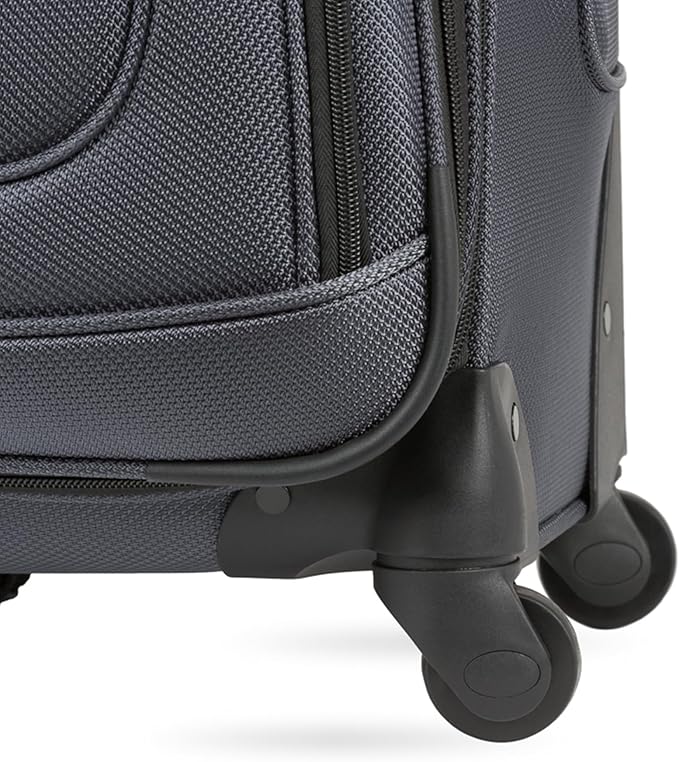 SwissGear Sion 3-Piece Set, Softside Expandable Luggage – 21 Inch Carry-On & 25 & 29 Inch Checked Suitcases with 360 Degree Wheels & Retractable Handless – Dark Gray