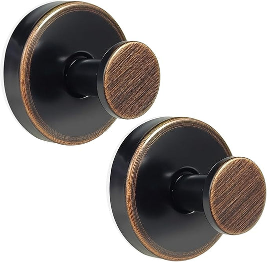 ZESLMG Bronze Suction Cup Hooks for Glass Window, Shower Hook for Inside Shower, Removable Towel Hooks for Bathroom Kitchen Wall Glass Door, Wreaths Loofah Suction Hook for Hanging, 2 Pack