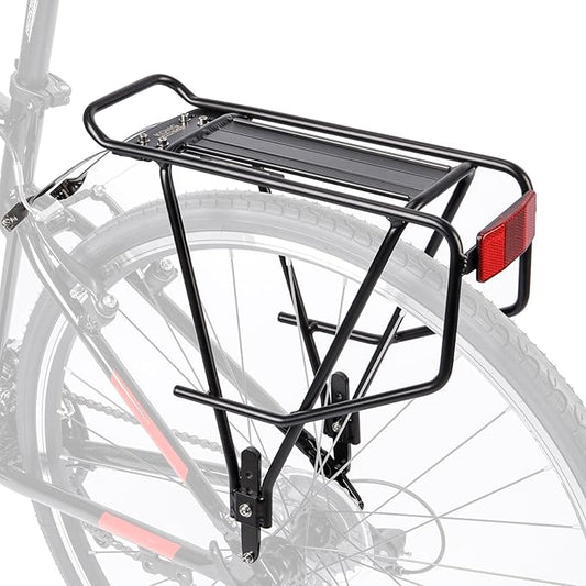 Rear Bike Rack - Bike Cargo Rack for Flat Mount Disc Brake/Non-Disc Brake Mount - Large Capacity Bicycle Pannier Rack (Narrower)