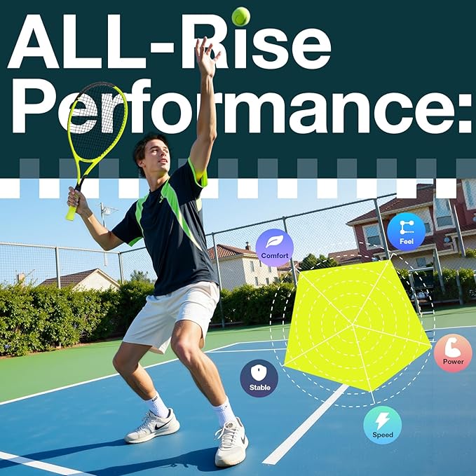 Neon Tennis Rackets 2 Pack for Adults- 27" Lightweight Aluminum Tennis Racquet Set with 3 Balls & Bag- Vibrant High-Visibility Matte Finish for Men Women Beginners