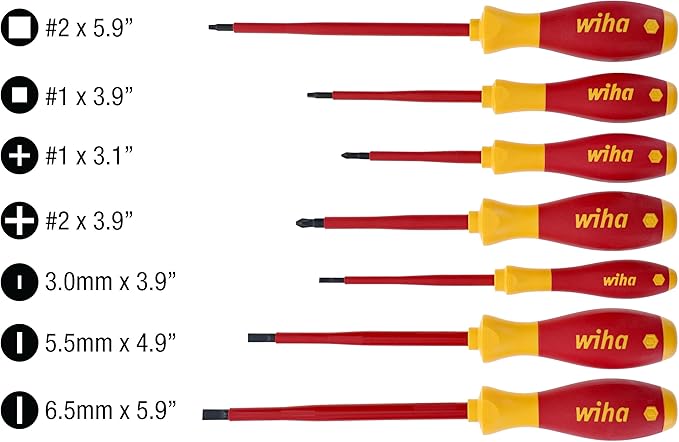 Wiha 32097 | 7 Piece Insulated SoftFinish Screwdriver Set