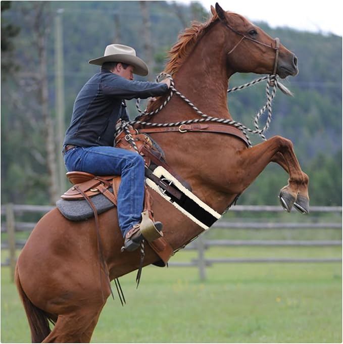 Western Cinch Horse Girth 28" to 34" - Soft 25mm Thick Fleece Padding & Non-Slip Nylon Webbing with Stainless Steel Buckles - Comfortable, Durable, and Easy to Install for Western Saddles