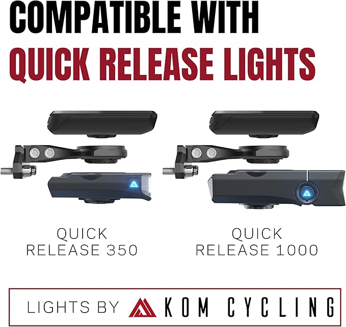 KOM Cycling Quick Release Stem Mount for Wahoo and Garmin Bike Computers (Edge 1040, Elemnt Roam, Elemnt Bolt v2) 1040 Bike Mount Compatible with GoPro Accessories