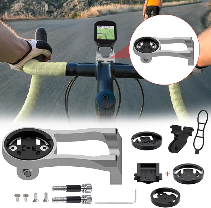 Cycling Computer Mount - Versatile Out Front GPS Mount for Wahoo, Garmin, Bryton, Cateye - Compatible with 1.26''/32mm Handlebars - Ideal for Mountain Bikes and More