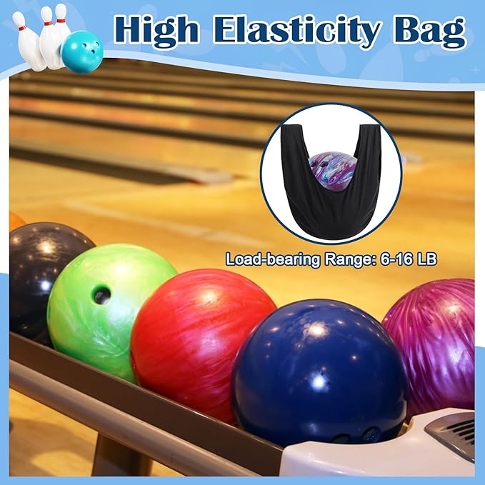COITEK Bowling Seesaw Bag 2 Pack, Bowling Polisher Bag Carrier Ball Cleaner Holder, Black, 15' X 16'