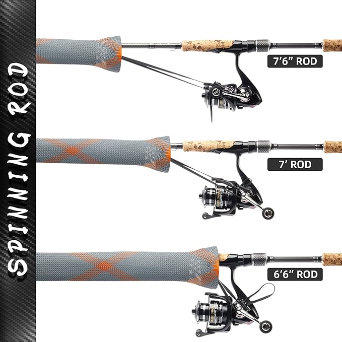 SF Fishing Rod Sock Fishing Rod Sleeve Rod Cover Braided Mesh Rod Protector Pole Gloves Fishing Tools for Spinning Fishing Rod,Casting Rod,Musky Rod, Ice Rod, Fly Rod, Spey Rod