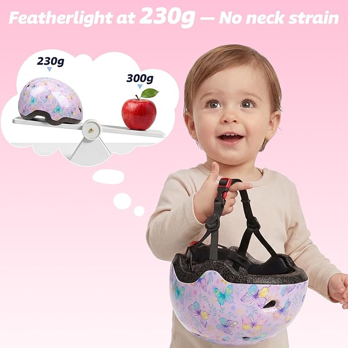 Toddler Helmet with Knee Pads and Elbow Pads Set for Kids Age 1-3, Adjustable Infant Baby Bike Helmet for Girls Boys for Balance Bike, Scooter, Bicycle