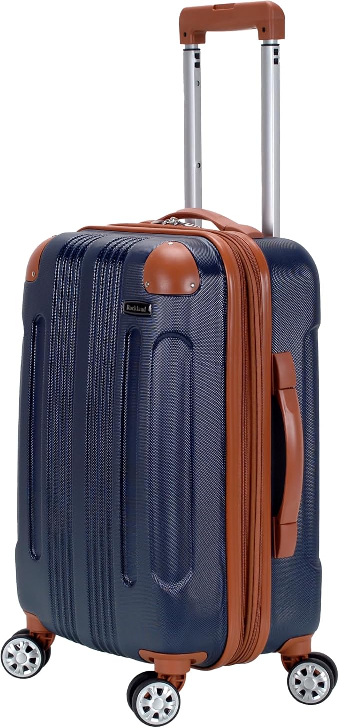 Rockland London ハードサイドスピナーホイール荷物、ネイビー、機内持ち込み20インチ