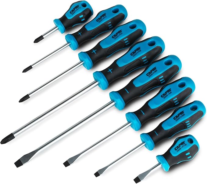Capri Tools 25000-SS8KMT Kontour Screwdriver Set, 8-Piece with The Mechanics Tray