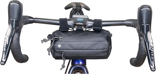 Lumiere & Co. Bike Handlebar Bag - Durable, Multiple-Size Options and Multi-Color Options - Dual Elastic Straps, Clips & Hook & Loop Attachments (Black, Small)