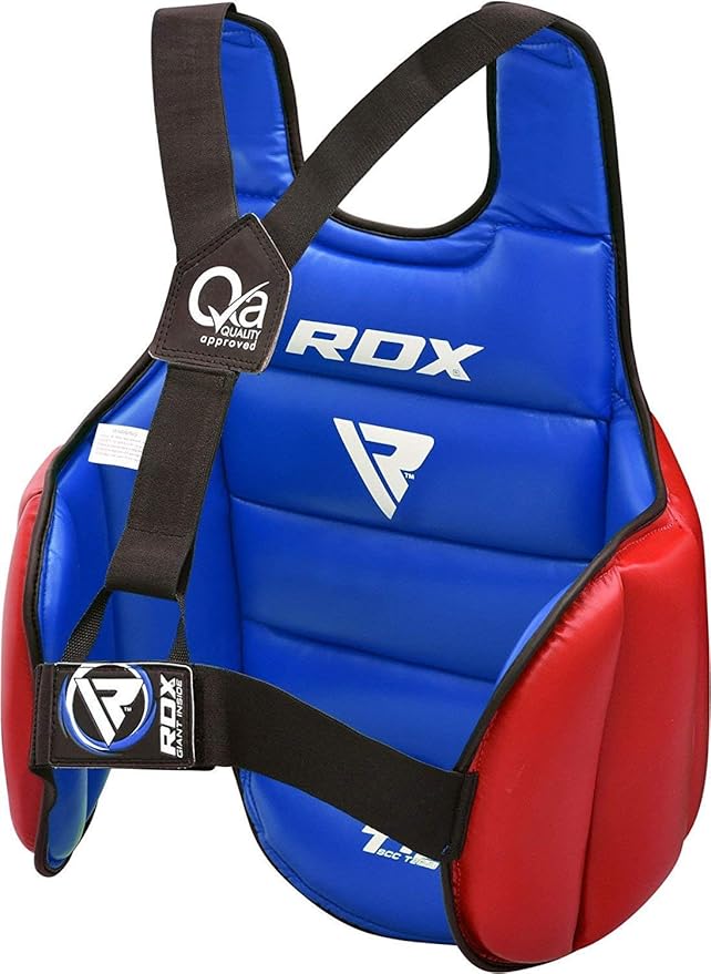 RDX Boxing Body Protector Reversible, Kickboxing MMA Muay Thai Chest Guard, Sparring Training Heavy Punching, Adjustable Shield, Martial Arts Upper Belly Protection Pad, Taekwondo TKD Vest