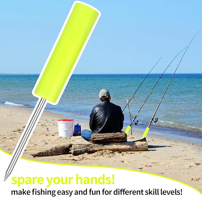 Fishing Rod Holder for Ground: 6pcs Extendable Telescopic Fishing Pole Holders for Bank Ground Sand with 12 Alarm Bells