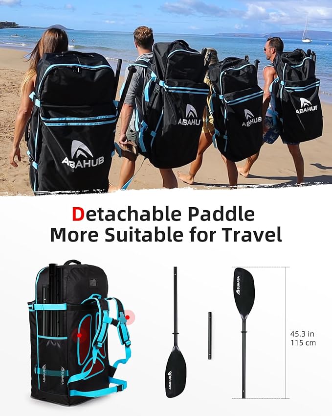 Abahub 調整可能カヤックパドル 210-230 cm/ 230-250 cm フローティングカヤックオール ボートオール カヌーオール ブラック