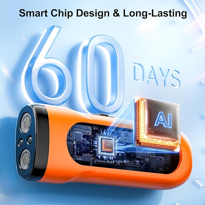 SEDULAN Dog Bark Deterrent Devices Anti Barking Device for Dogs Ultrasonic Bark Stopper Portable Dog Training Tool Indoor Outdoor Up to 50ft Correct Bad Behavior of Own or Neighbor's Dog (Orange)
