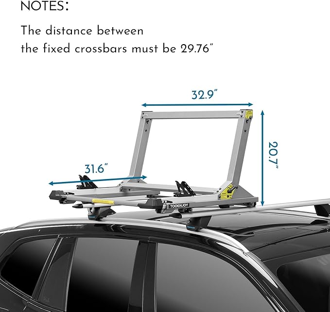 TOOENJOY Heavy-Duty Kayak Lift Assist Roof Rack, 100 LBS Capacity Kayak Canoe Rooftop Loader, Elevating Assist System for Easy Loading