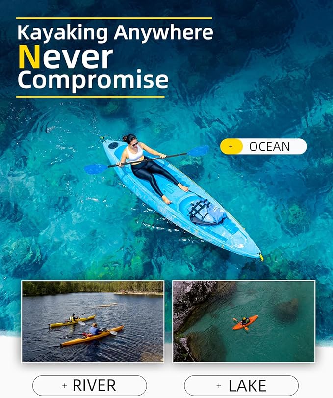 OCEANBROAD カヤックパドル 86インチ/218cm、90.5インチ/230cm アルミ合金シャフト 2ピースフロータブルカヤックオール カヤック、カヌー、ボート用