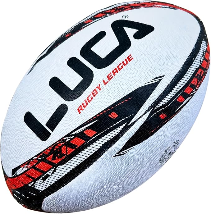 LUCA League Rugby Ball Size 4 & 5 | Hand Stitched, 3-Ply Durable Construction | Super Grip Texture | Training & Match Play Rugby Ball