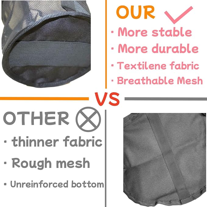 Horse Feed Bag for Grain, Small, Heavy Duty Durable Mesh Horse Feeder with Adjustable Strap, Comfortable Neck, Reinforced Waterproof Bottom Horse Muzzle Feed Bag