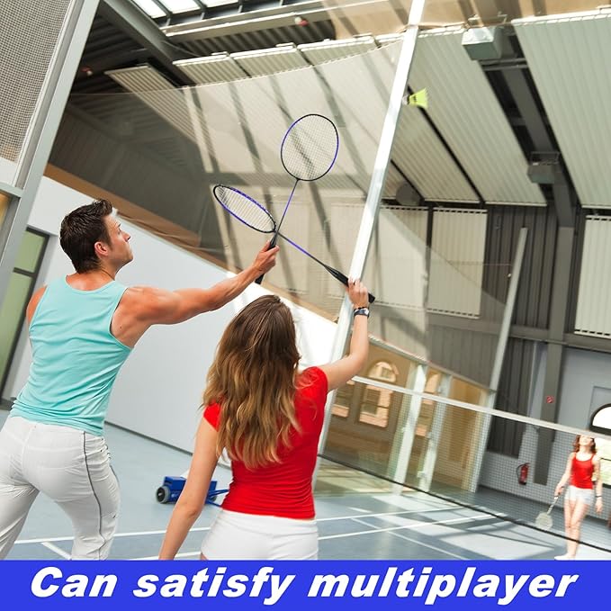 12 Pack Badminton Rackets Set Including Badminton Racquets, Nylon Shuttlecocks and Carry Bag for Outdoor Backyard Games Beginners