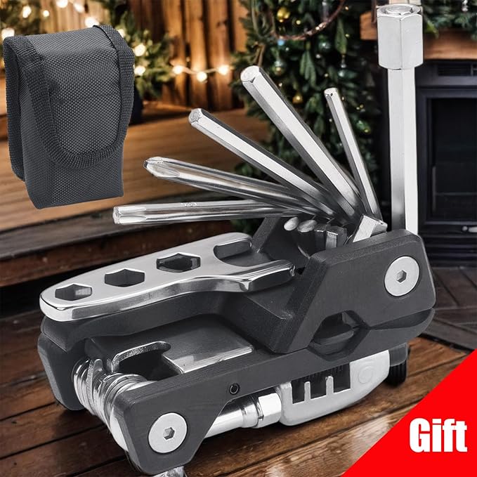 USHAKE Bike Multi Tool 20-in-1 Portable Bicycle Multi-Function Repair Kit with Hex Wrenches, Tire Levers Lightweight for MTB Road Cycling, Carry Case Included